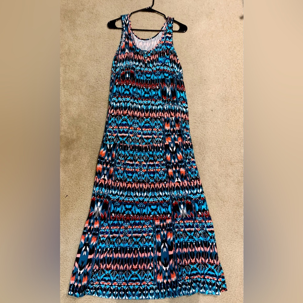 Patterned long light sun dress